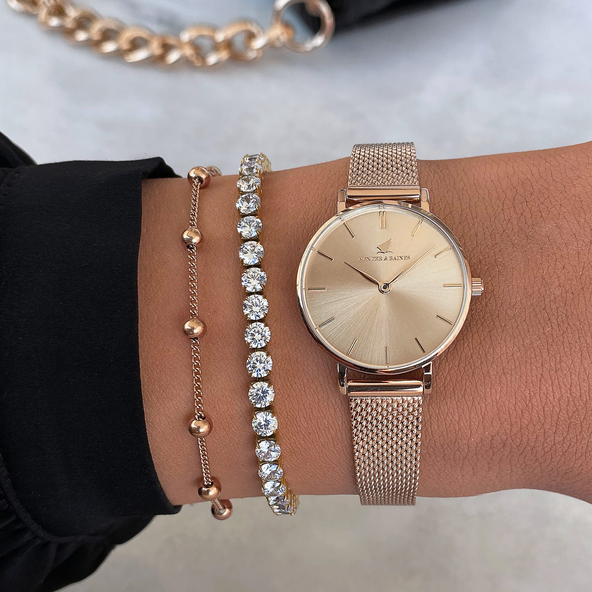 Rose gold clearance mesh