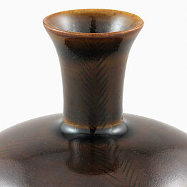 John Andersson (1950s) Brown Vase with Swelling Base 12 cm