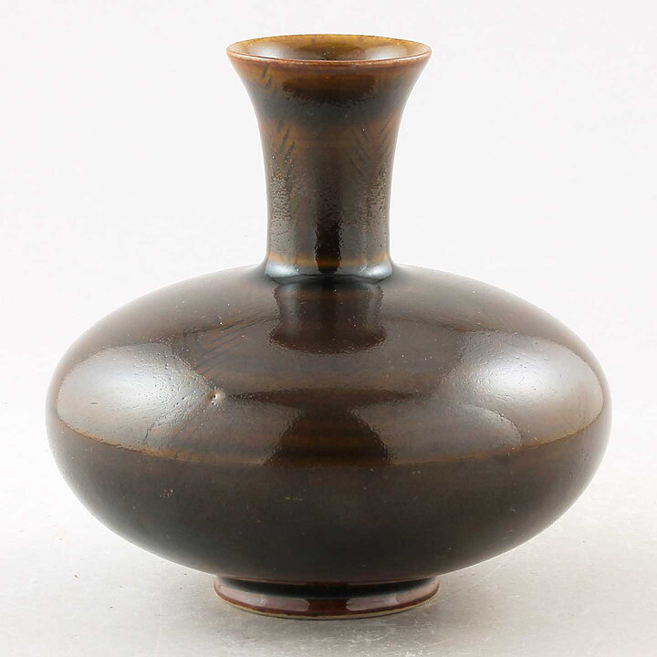 ジョン・アンダーソン 丸みのあるブラウンのベース Vase 12cm 1950年代