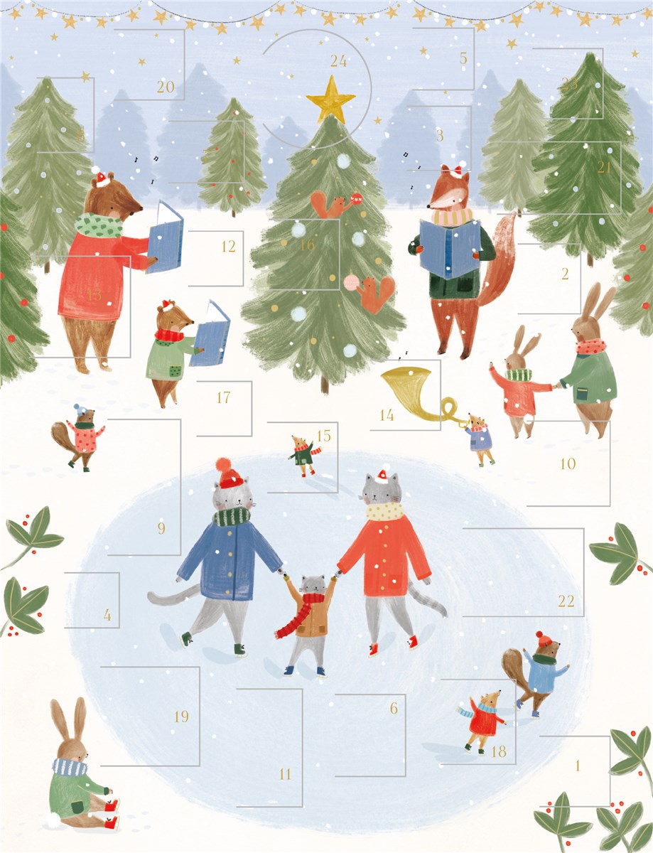 Ice Skating Animals, Advent Caldendar