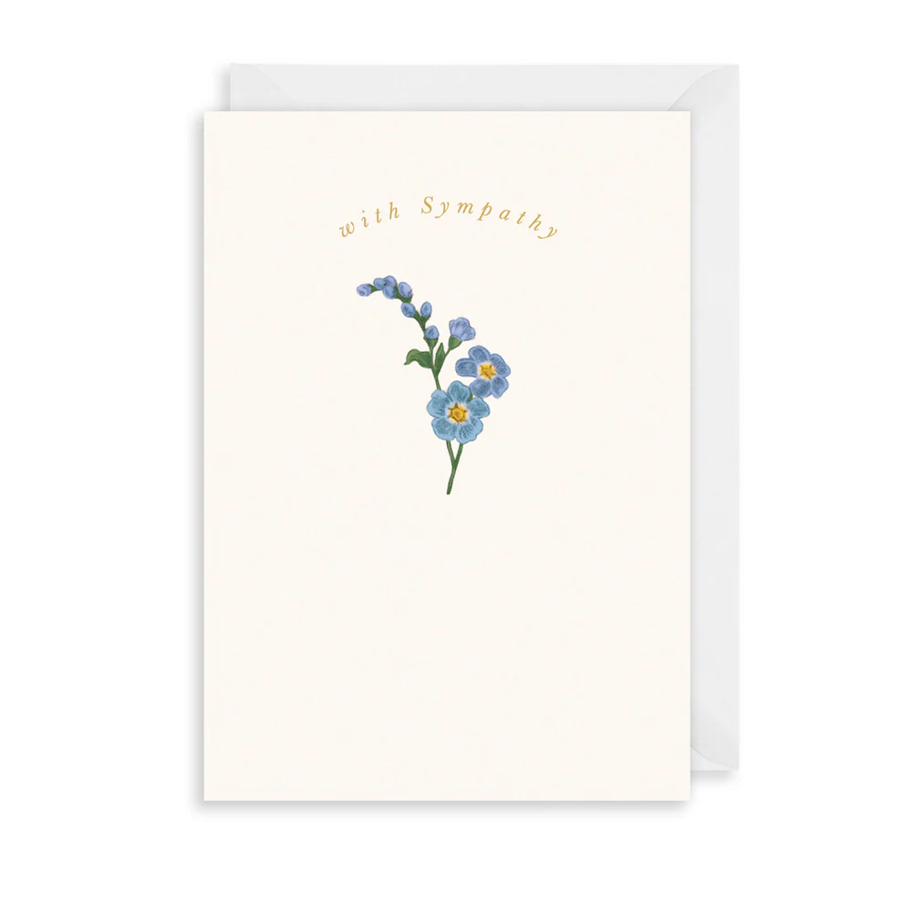 With Sympathy Forget Me Not, Greeting Card