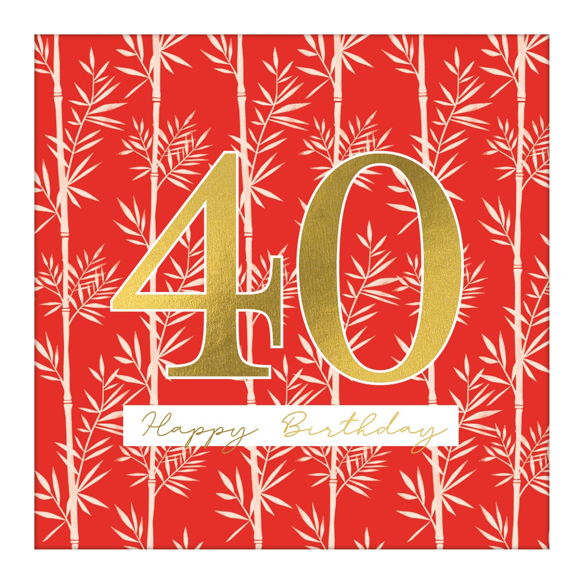 40 Red Bamboo, Greeting Card