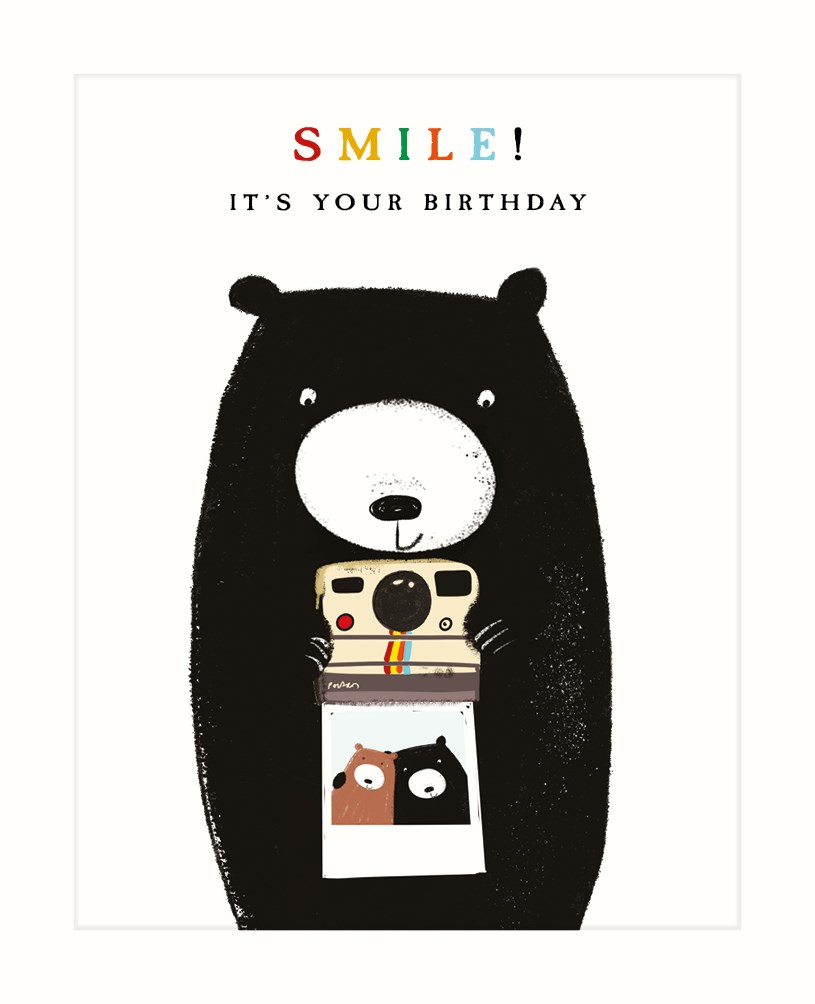 Bear & Camera, Greeting Card