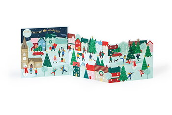 Christmas Village, 3D Greeting Card