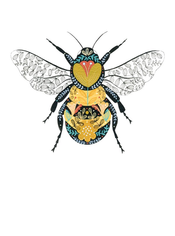 Floral Bee, Greeting Card