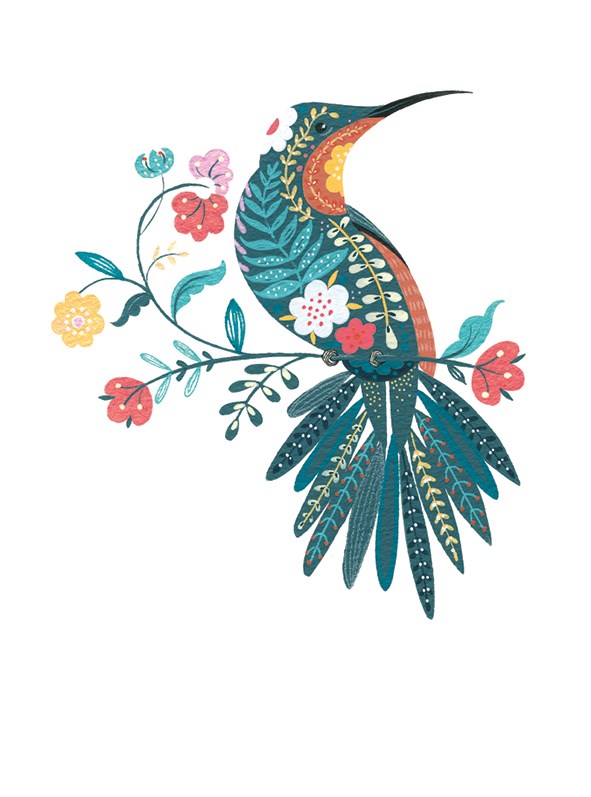 Floral Bird, Greeting Card