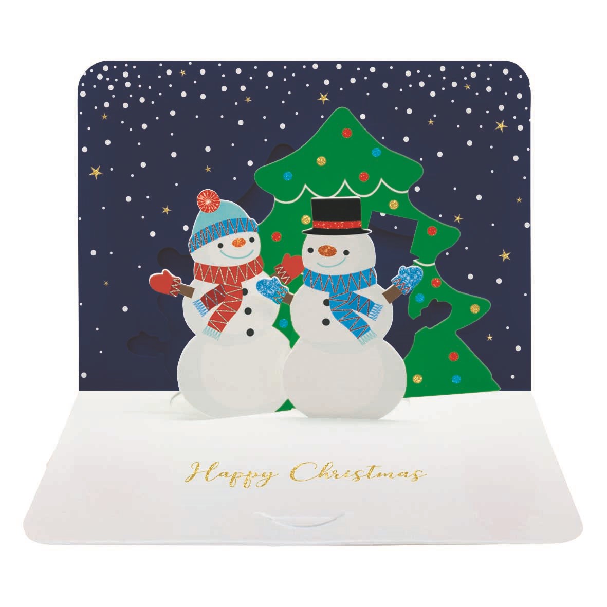 Two Snowmen, 3D Greeting Card
