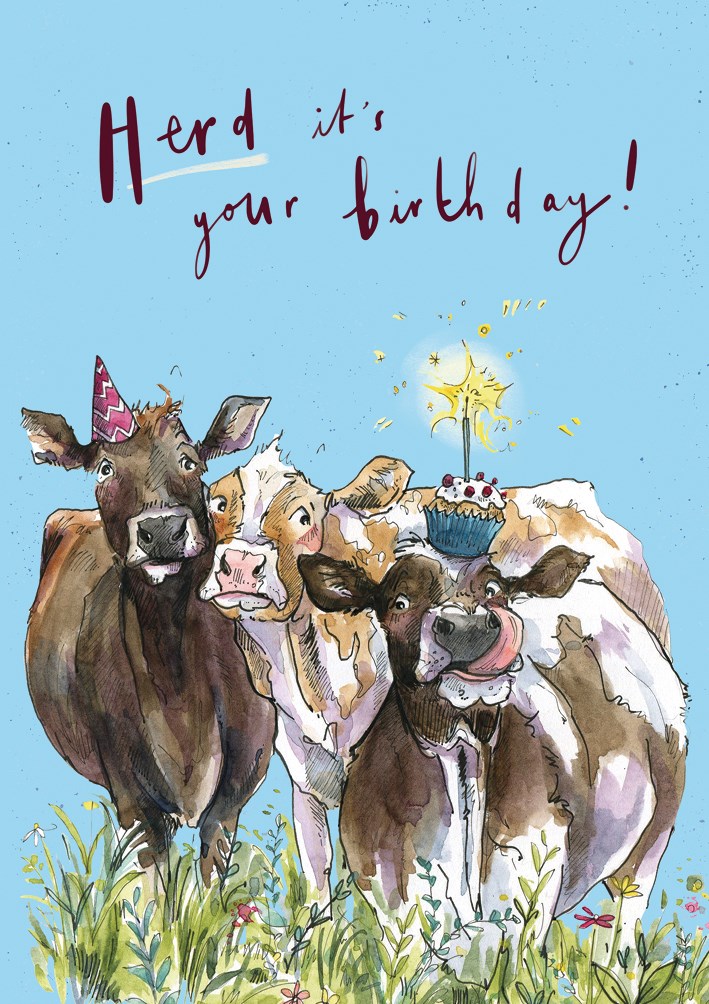 Herd Its Your Birthday Cows, Greeting Card