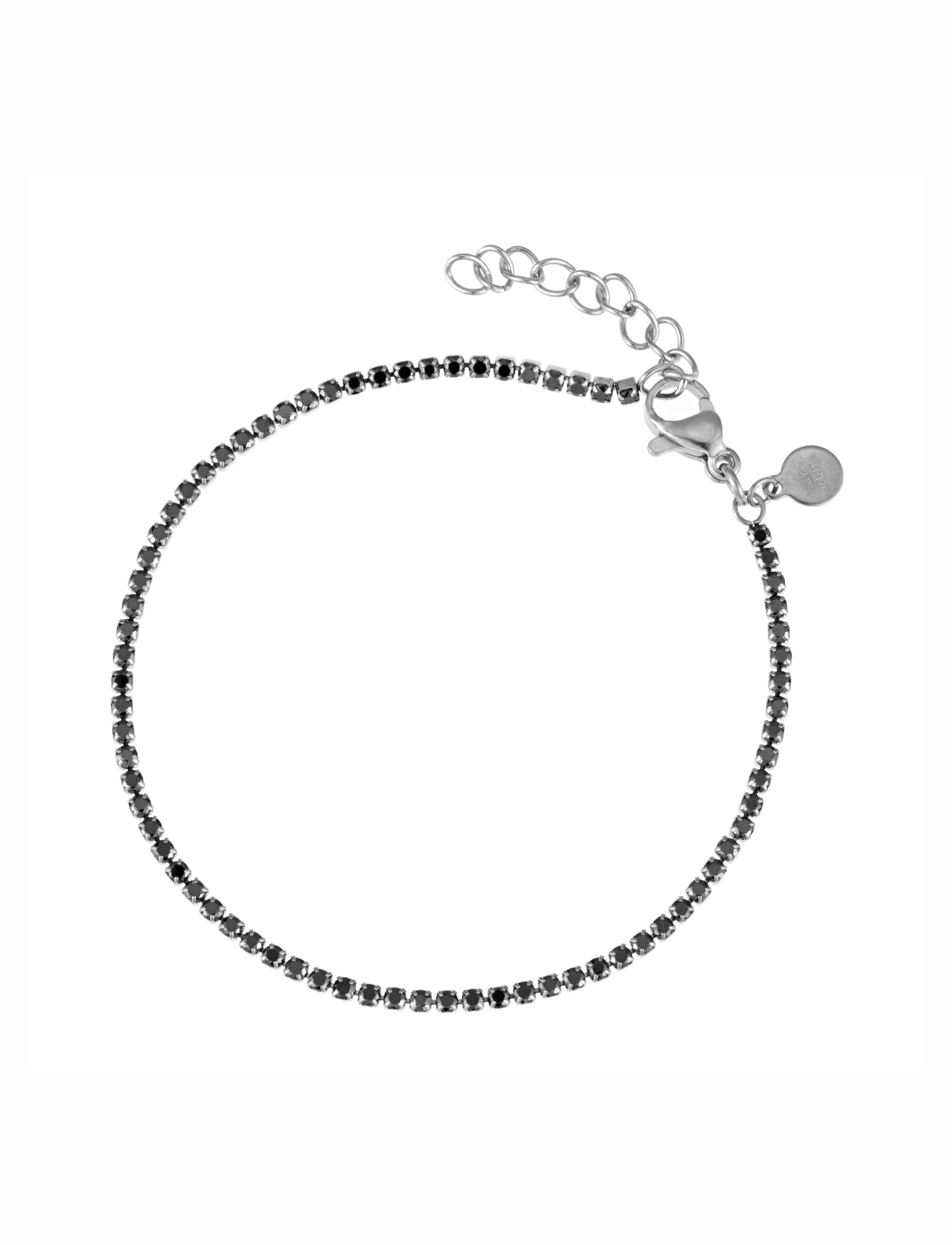 Cloé tennisbracelet, black steel
