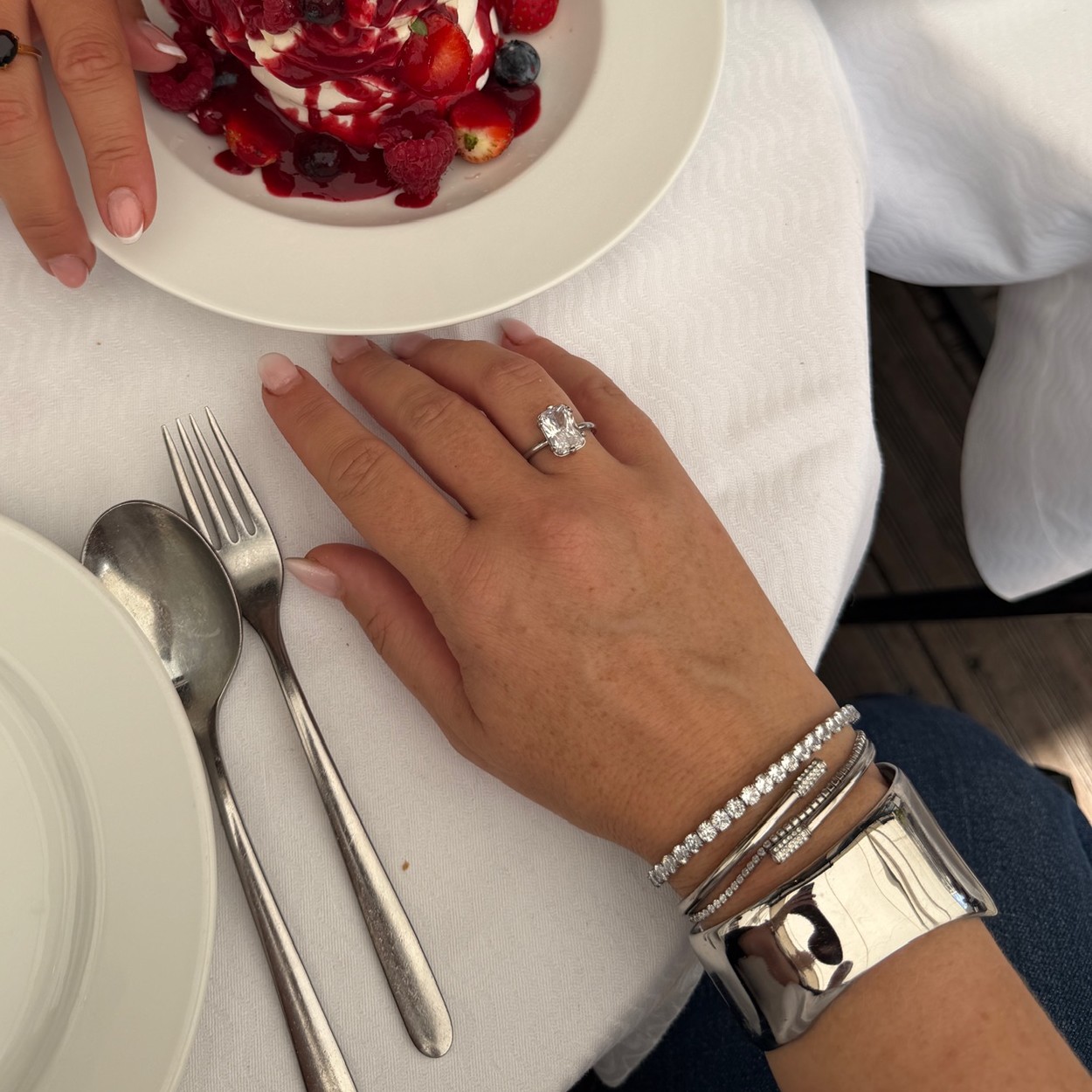 Celine elastic tennisbracelet silver - 3