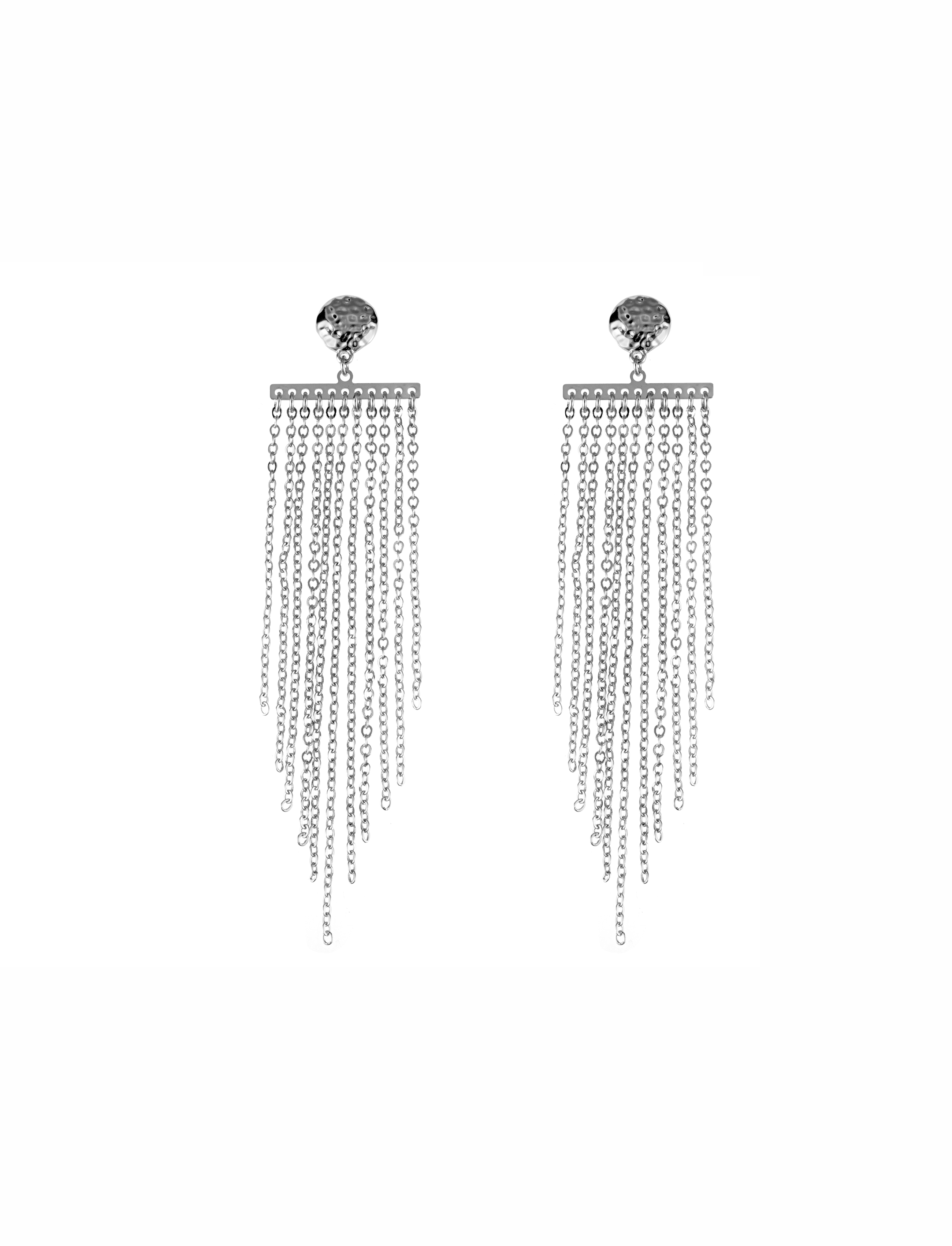 Scarlett chain tassel earring, steel