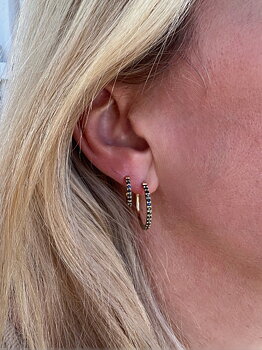 Cloé crystal hoop, 20 mm black gold