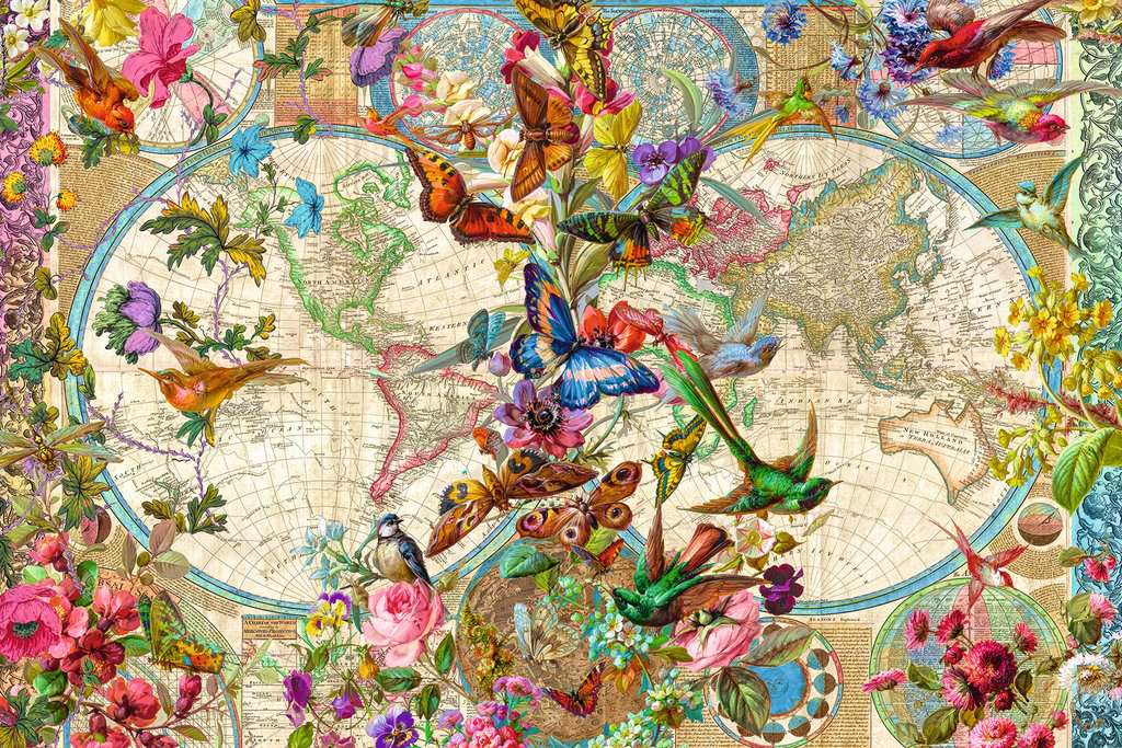  Flora & Fauna World Map, 3000 Bitar Ravensburger