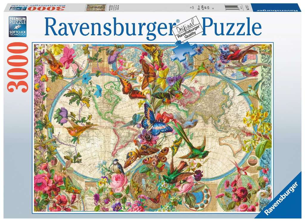  Flora & Fauna World Map, 3000 Bitar Ravensburger - 2