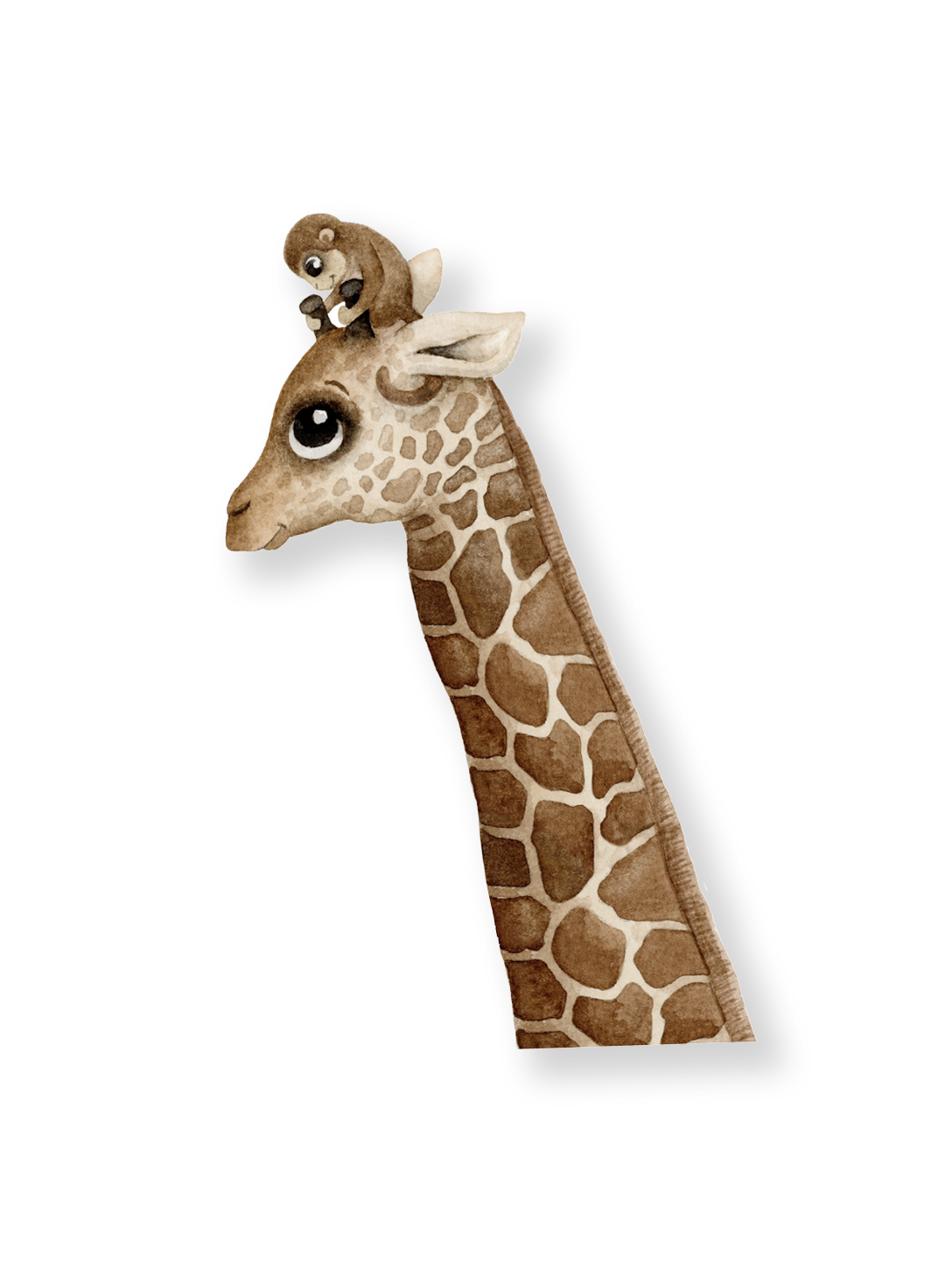 Väggdekor - Giraff och apa