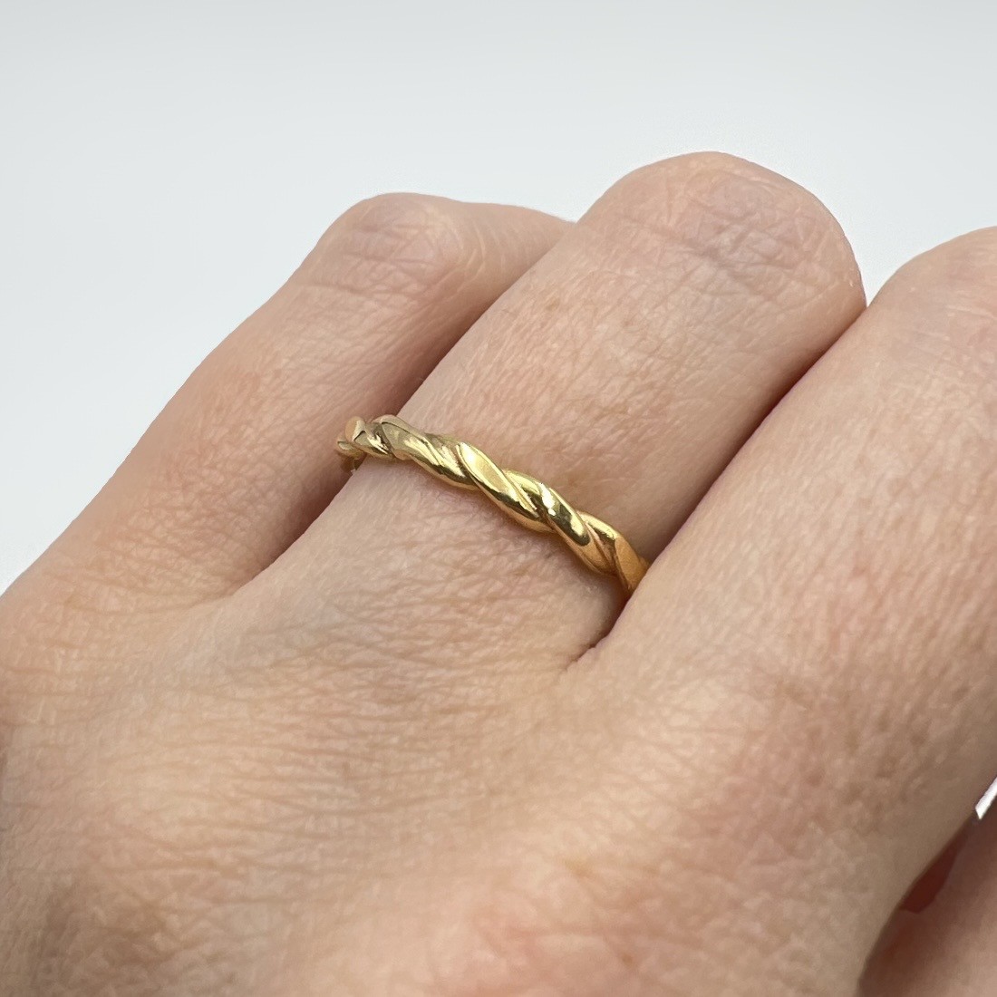 Ring Ask "platt" handgjord guld 18 karat  - 3