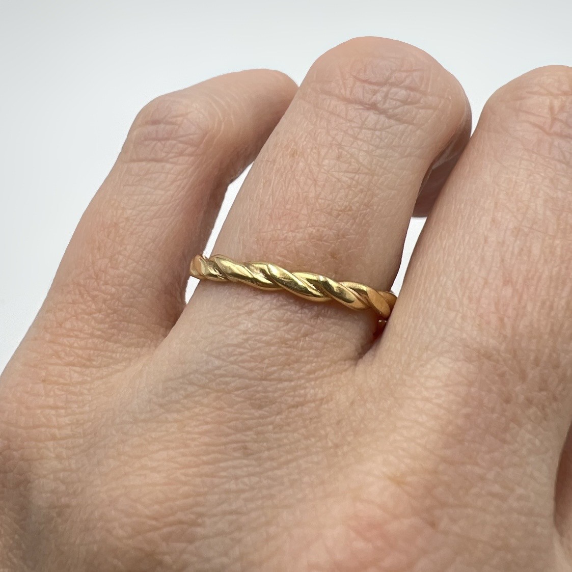 Ring Ask "platt" handgjord guld 18 karat 