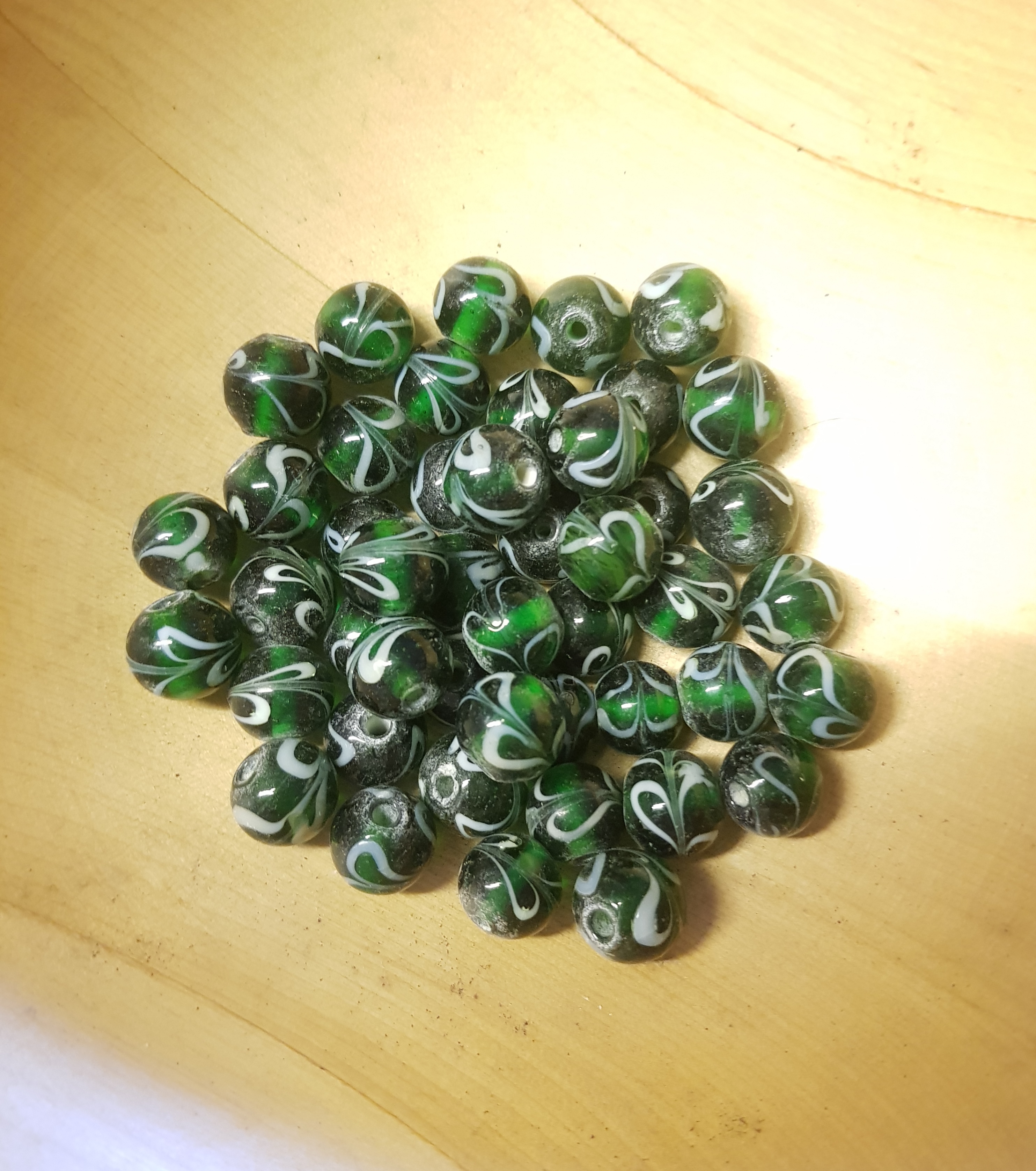 Grön pärla 13x13mm - 2