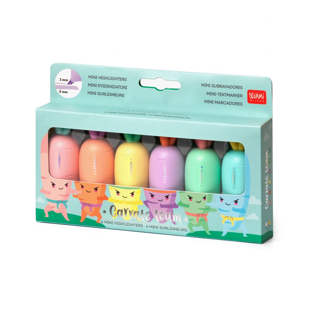Carrate Team highlighters, sæt med 6 stk.