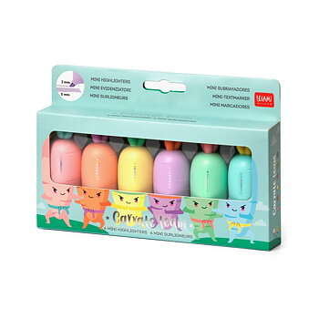 Carrate Team highlighters, sæt med 6 stk.