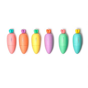 Carrate Team highlighters, sæt med 6 stk.