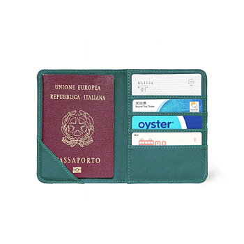 Etui til pas og kreditkort, petrol blue