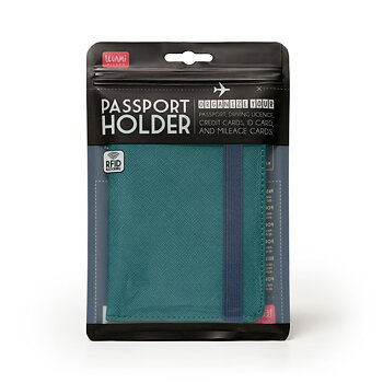Etui til pas og kreditkort, petrol blue