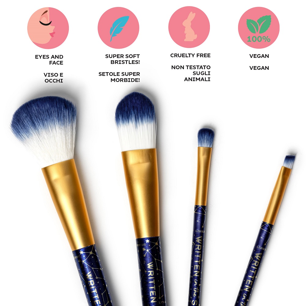 Makeup-borstar, set med 4 st., Stars - 3