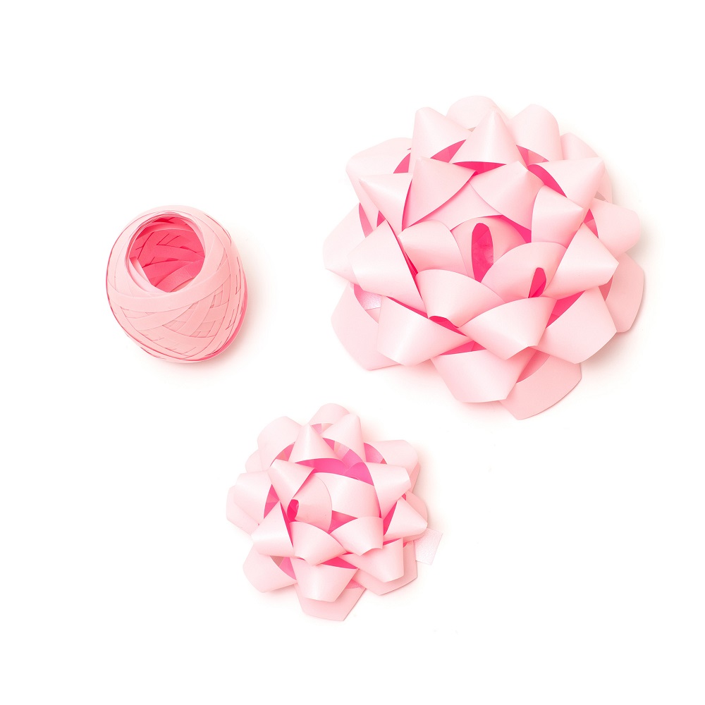 Set med presentrosetter och presentband, Rosa - 2