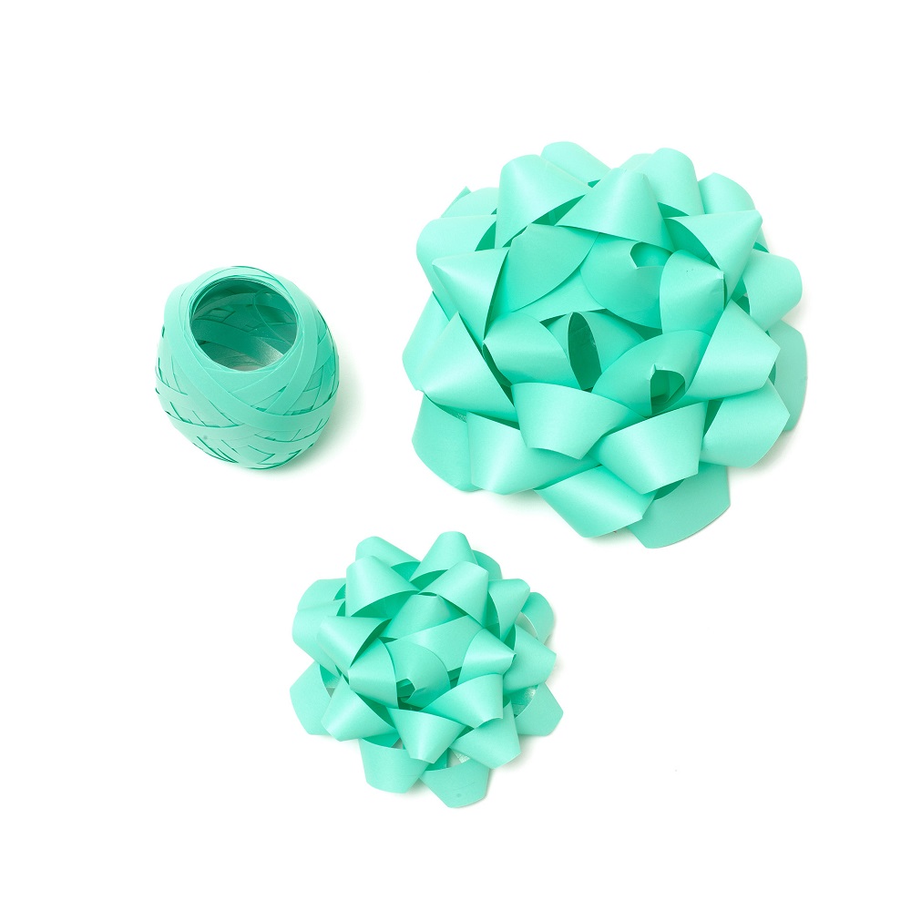 Sæt med gavesløjfer og gavebånd, Aqua - 2
