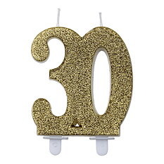 Tårtljus 30 Guld