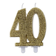 Tårtljus 40 Guld