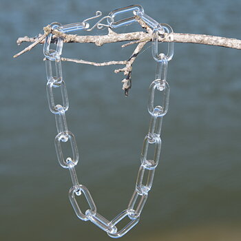 HALSBAND MED LÄNKAR I TRANSPARENT GLAS
