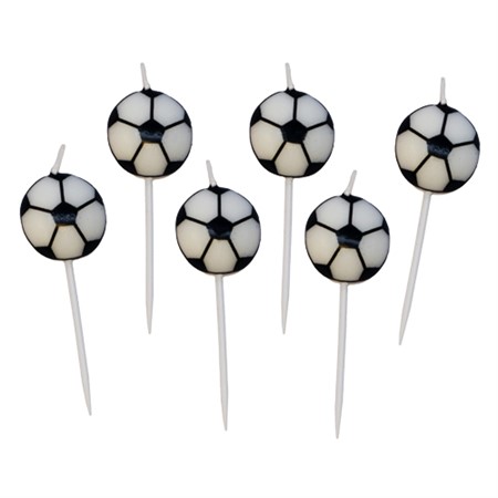 Cake candles Footballs 6 pcs