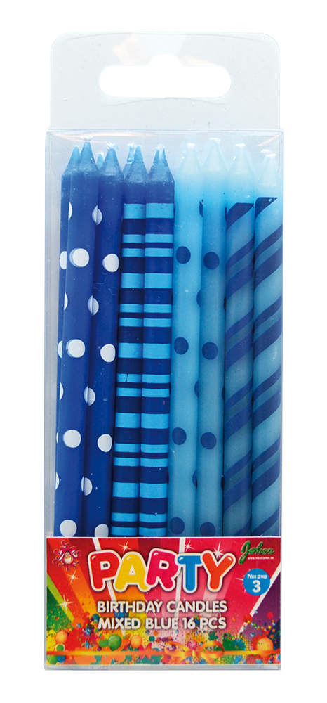 Cake candles mixed Blue 16-pack - 2