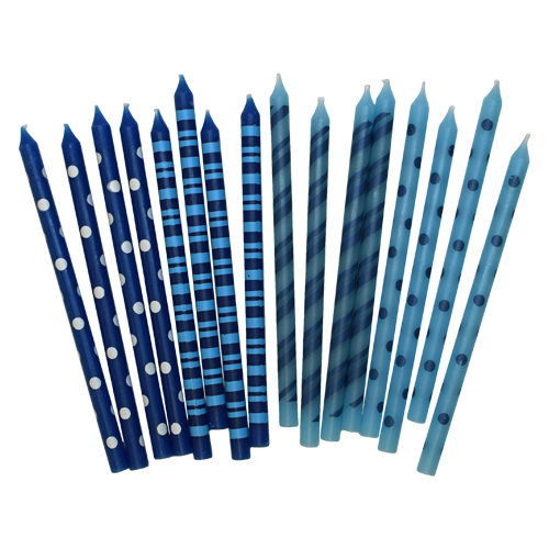 Cake candles mixed Blue 16-pack