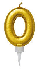 Tårtljus Nummer 0 Guld