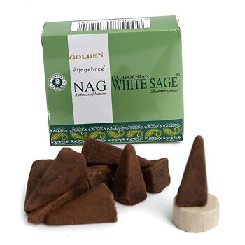 Golden Nag White Sage (Vit Salvia)  Rökelsekoner