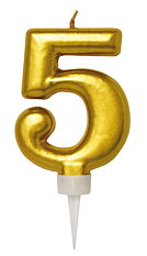 Tårtljus Nummer 5 Guld