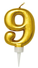 Tårtljus Nummer 9 Guld
