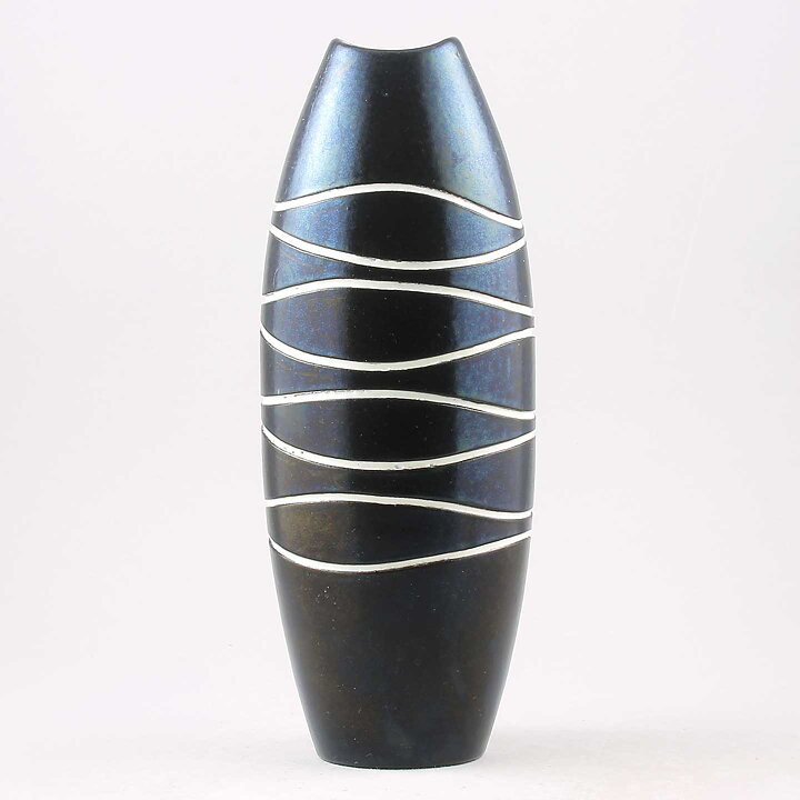 ヨールデイス・オールドフォーシュ Atollシリーズ  楕円形の黒い花瓶 Vase　1956年 25cm