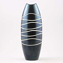 Hjördis Oldfors (Atoll 1956) Modern Black Vase with Relief Decor 25 cm