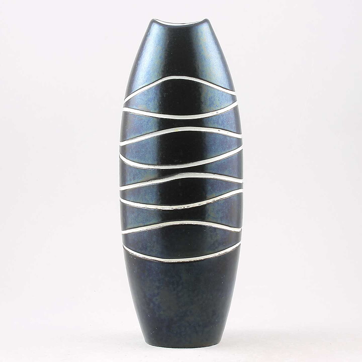 ヨールデイス・オールドフォーシュ Atollシリーズ  楕円形の黒い花瓶 Vase　1956年 25cm