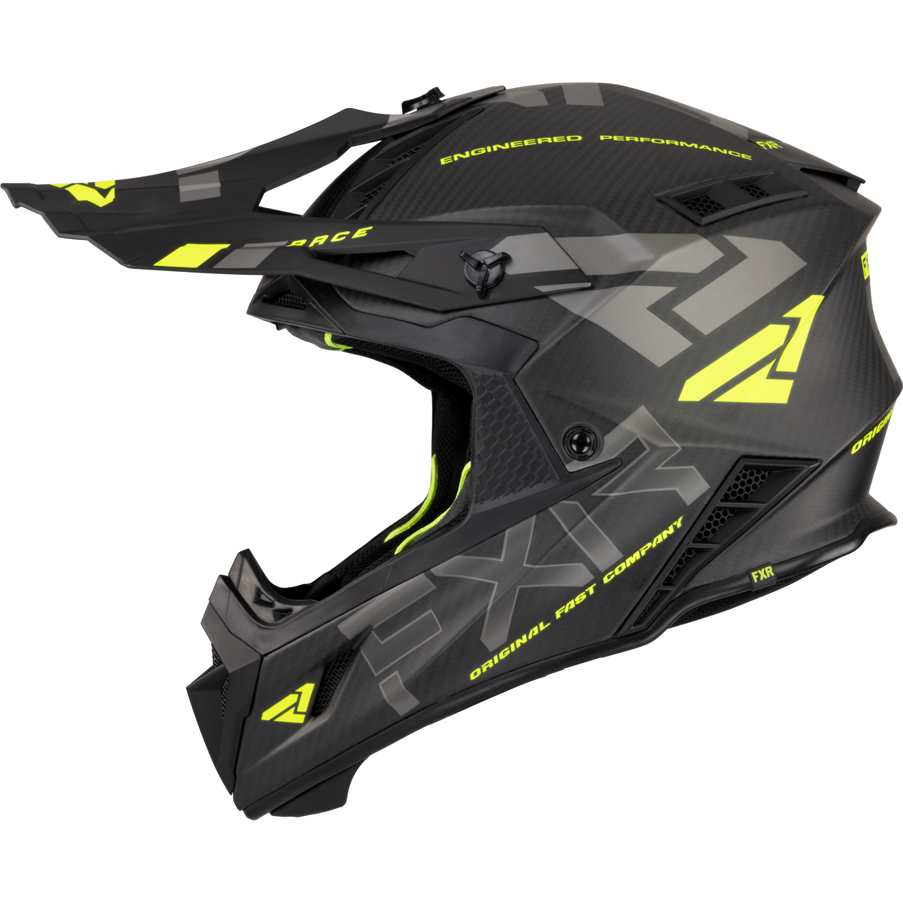Helium Carbon Helmet w/ Quick Release Buckle Hivis / Charcoal - 2