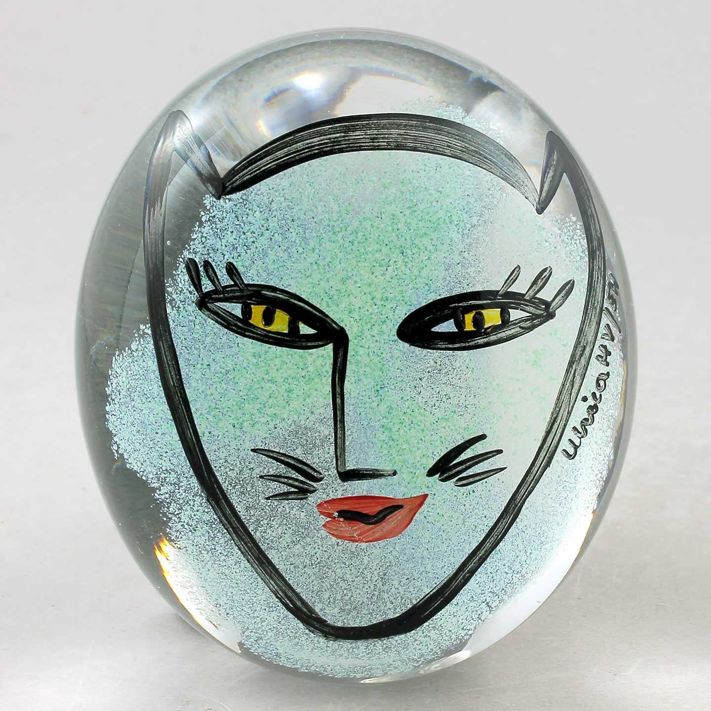 Ulrica Hydman Vallien (Artist Collection 1980s) Clear Glass Stone with ...