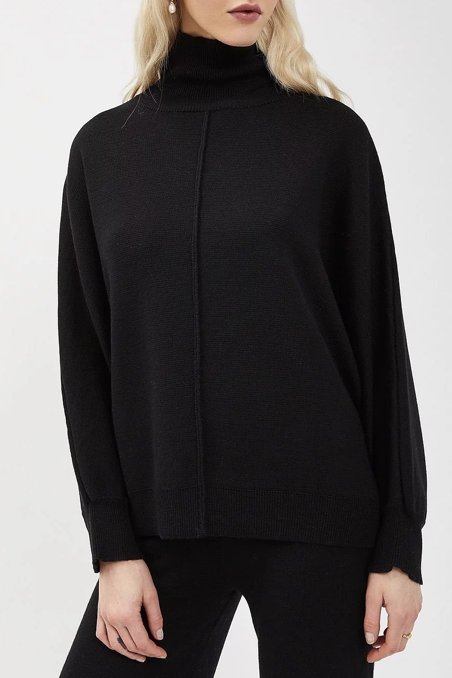 OttodÁme - Wool Blend Jumper Black - 2