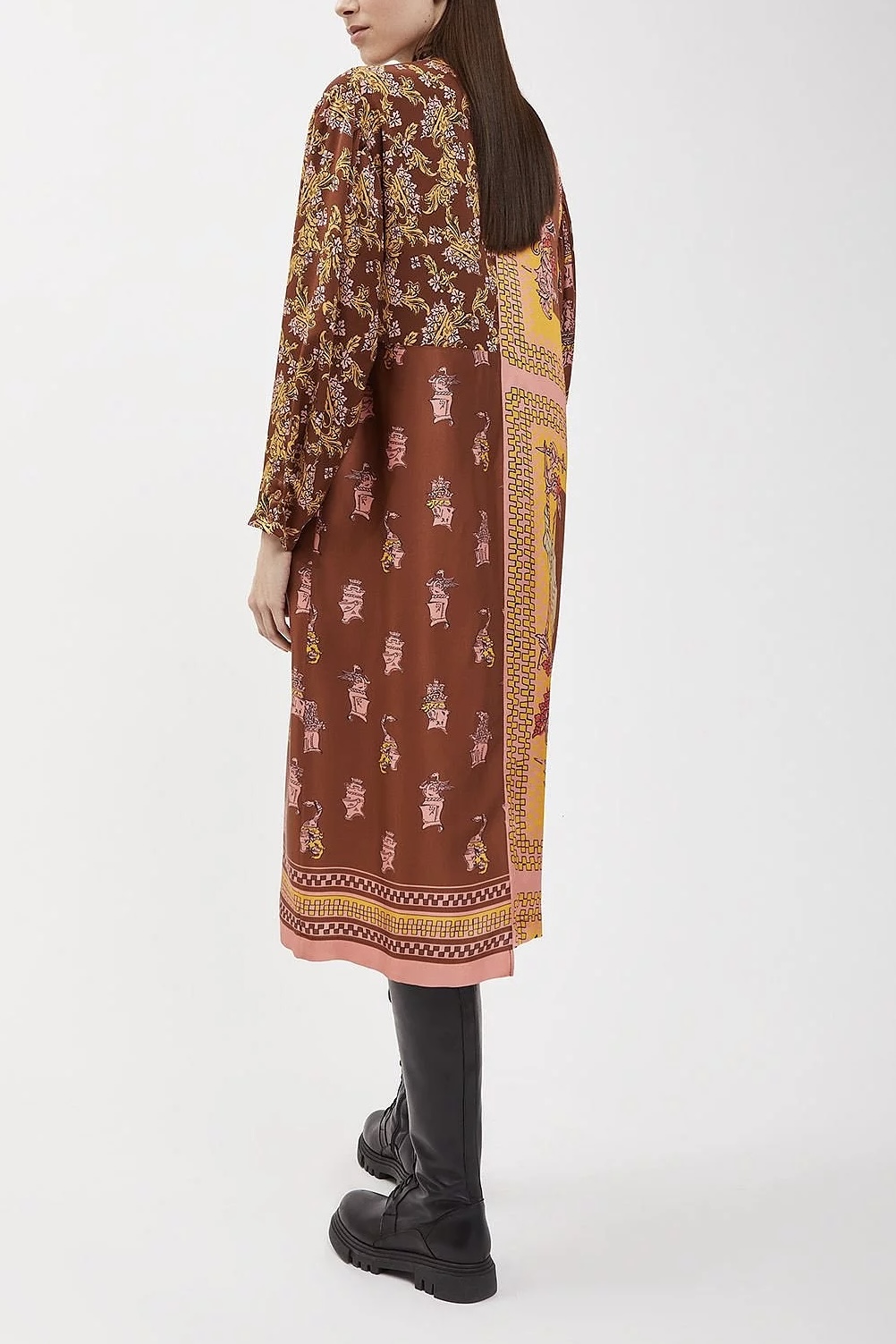 OttodÁme - Printed Viscose Shirt Dress Tabacco - 5