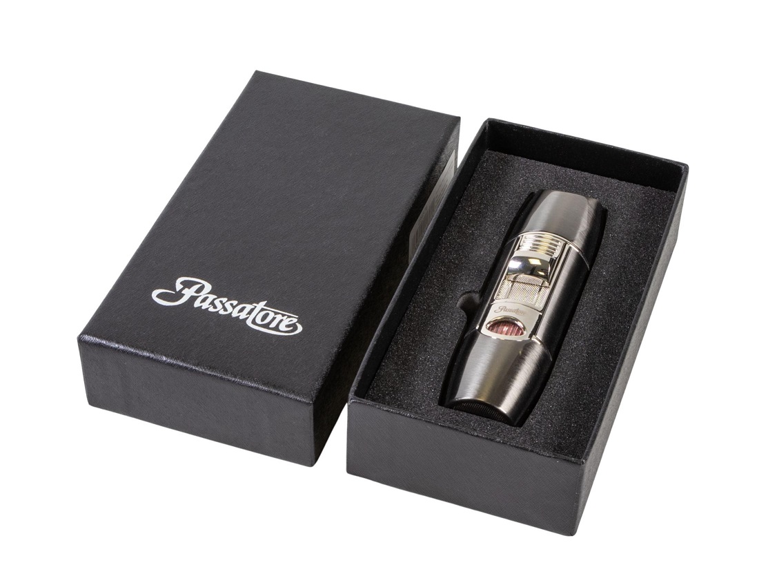 Passatore XL Gun III Jet Lighter - Cigarrstativ & Inbyggd cigarrborr - Giftbox