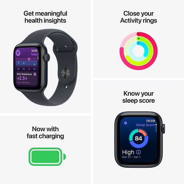 Apple Watch SE 3 40mm GPS Rubber Sport Band - Midnight - Original - 4
