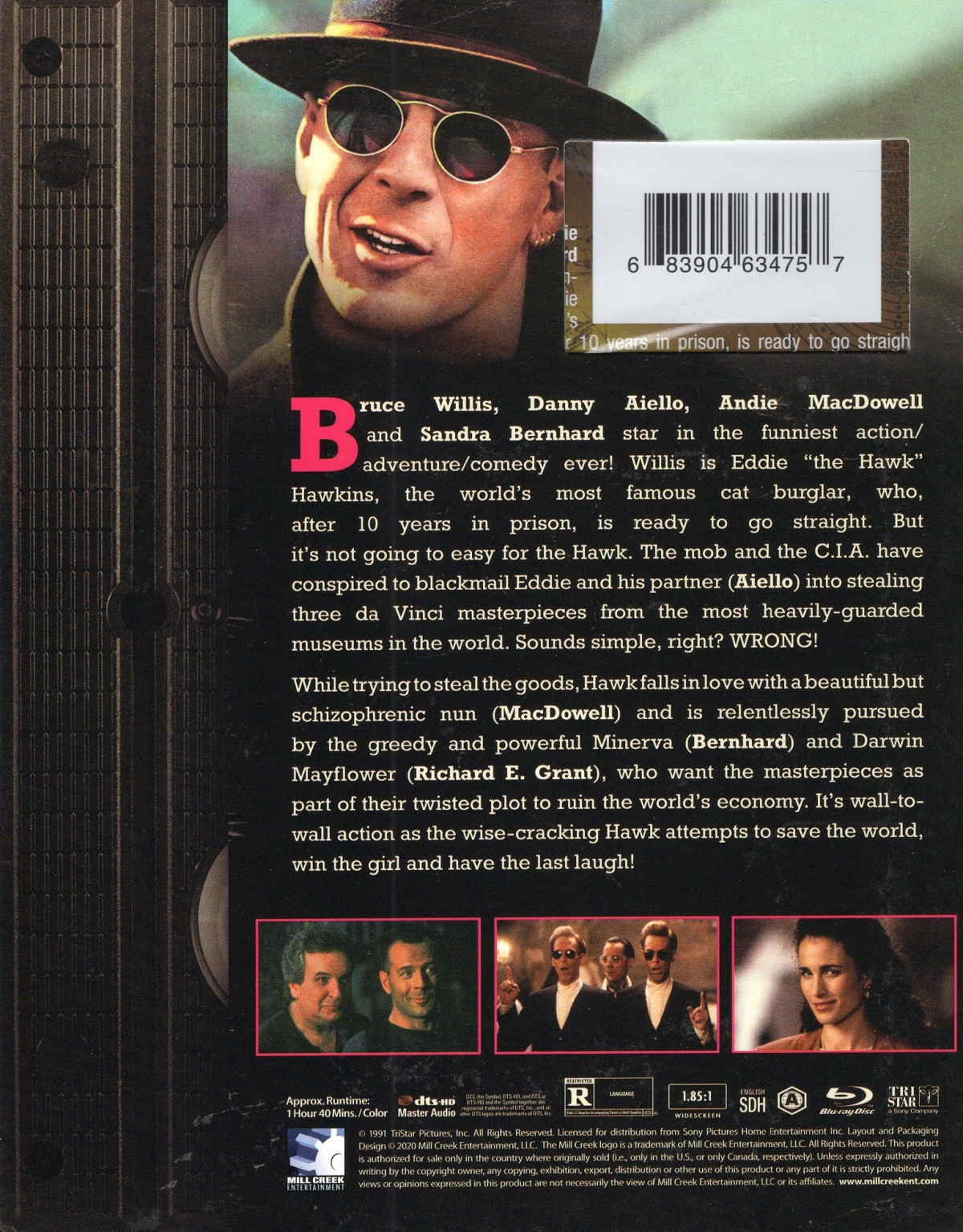 Hudson Hawk (Retro VHS Packaging) (ej svensk text) (Blu-ray) - 2